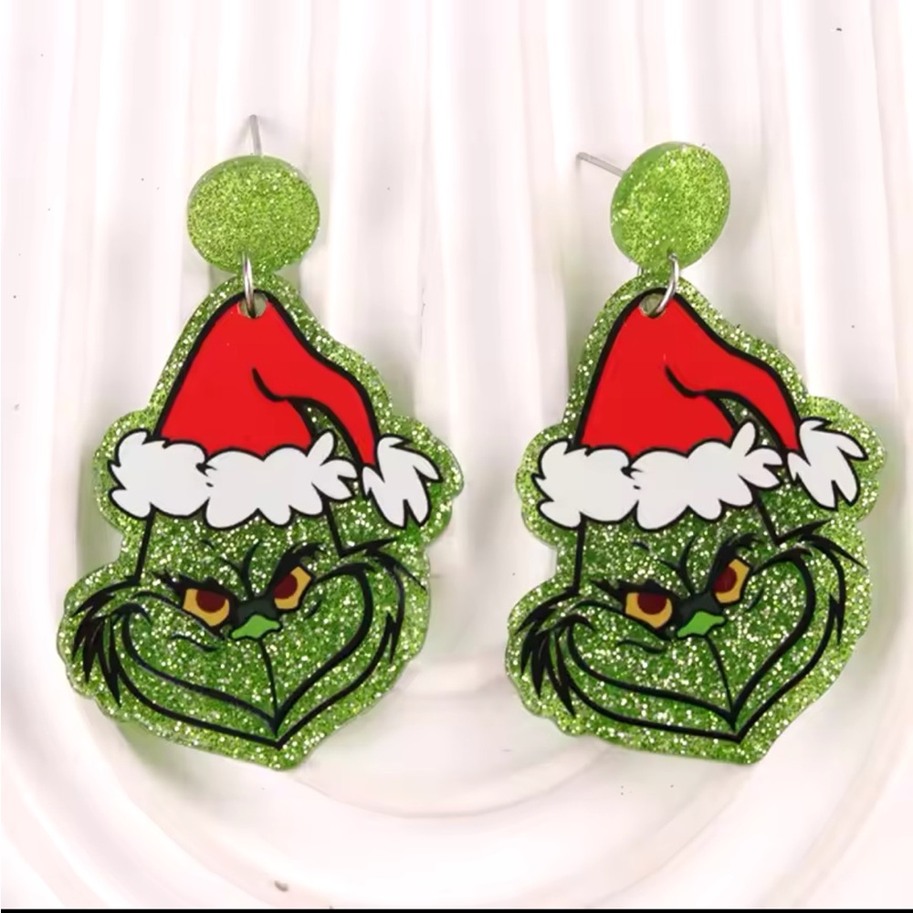 Christmas GRINCH earrings NEW!!